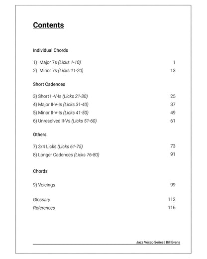 Jazz Vocab Book: Bill Evans (80 licks/100+ voicings) [Physical]