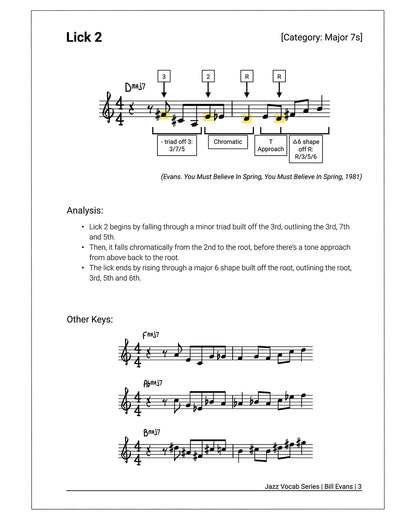 Jazz Vocab Book: Bill Evans (80 licks/100+ voicings) [Physical]