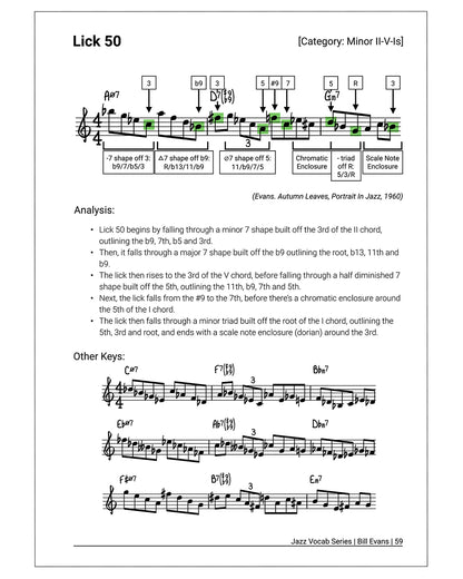 Jazz Vocab Book: Bill Evans (80 licks/100+ voicings) [Physical]