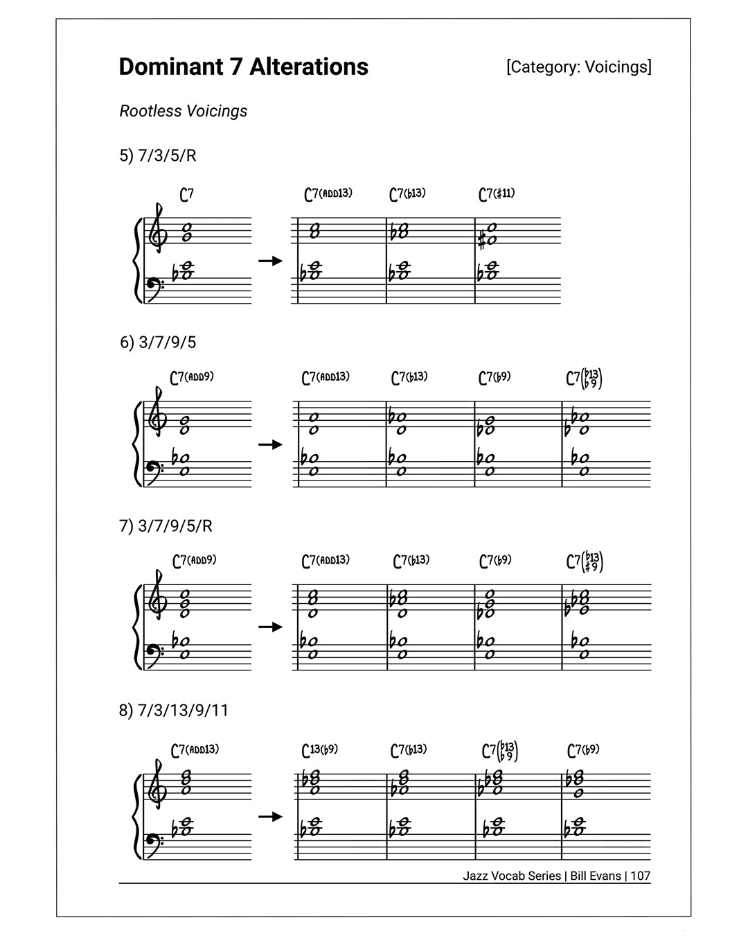 Jazz Vocab Book: Bill Evans (80 licks/100+ voicings) [Physical]