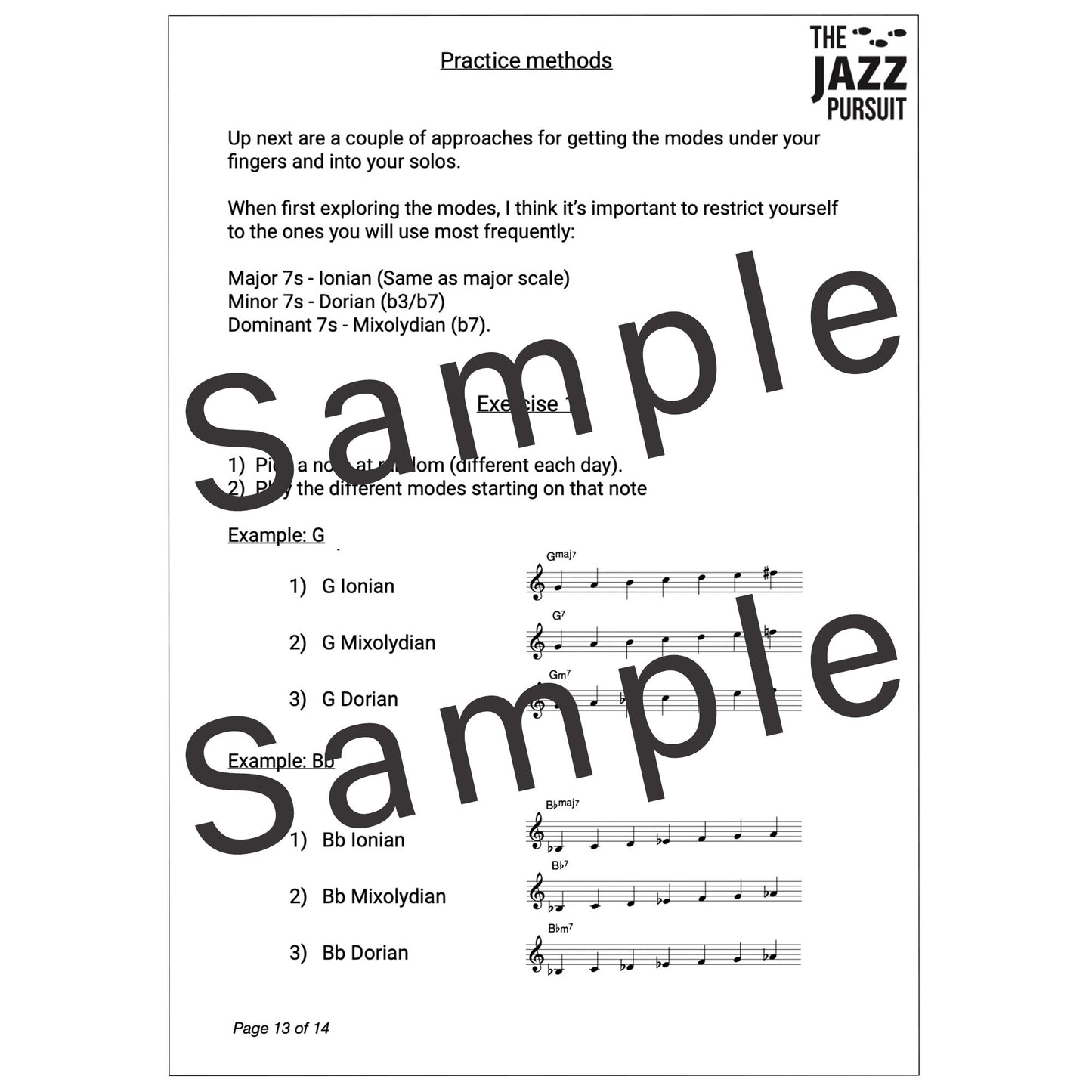 The Major Modes PDF Handout