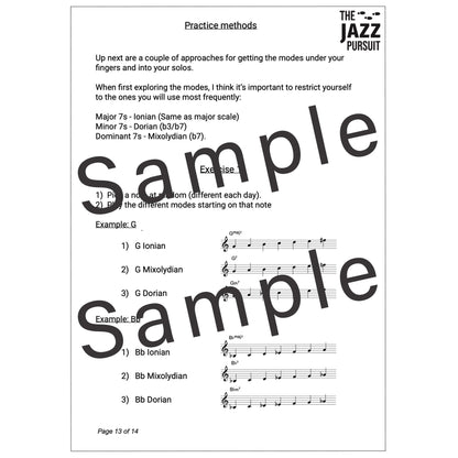 The Major Modes PDF Handout